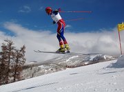 U.S. Telemark Ski Team member Drew Hauser flies off the jump during Thursday’s Telemark giant slalom race at Steamboat Ski Area. Hauser won the men’s division of the event, which opened the four-day U.S. Telemark National Championships. Photo by Joel Reichenberger